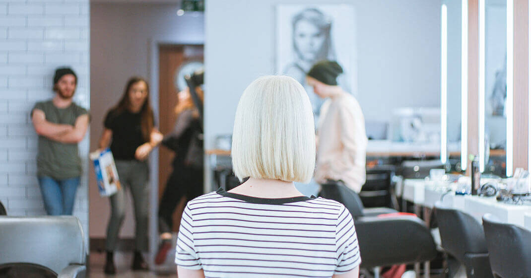 client sitting in salon