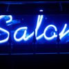 Salon industry trend blue neon sign